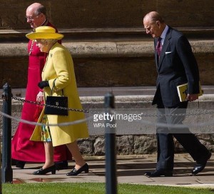 Prince Philip  clutches No More Champagne on way to church